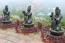 HONG KONG, Lantau Island, Po Lin Monastery, Tian Tan Buddha site, offerings by Devas statues, HK896JPL