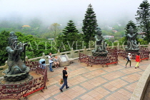 HONG KONG, Lantau Island, Po Lin Monastery, Tian Tan Buddha site, offerings by Devas statues, HK900JPL