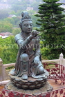 HONG KONG, Lantau Island, Po Lin Monastery, Tian Tan Buddha site, offerings by Devas statues, HK904JPL