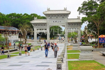 HONG KONG, Lantau Island, Po Lin Monastery, walkway leading to site, and visitors, HK840JPL