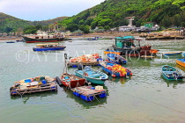 HONG KONG, Lantau Island, Tai O fishing village, and moored fishing boats, HK743JPL