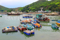 HONG KONG, Lantau Island, Tai O fishing village, and moored fishing boats, HK744JPL