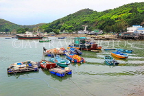 HONG KONG, Lantau Island, Tai O fishing village, and moored fishing boats, HK746JPL
