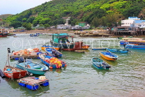 HONG KONG, Lantau Island, Tai O fishing village, and moored fishing boats, HK748JPL