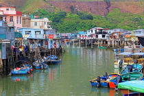 HONG KONG, Lantau Island, Tai O fishing village, stilt houses and boats, HK725JPL