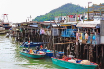 HONG KONG, Lantau Island, Tai O fishing village, stilt houses and boats, HK727JPL