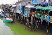 HONG KONG, Lantau Island, Tai O fishing village, stilt houses and fishing boats, HK733JPL