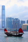 HONG KONG, Victoria Harbour, Junk Cruise Boat,  and ICC building, HK2118JPL