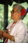 Hawaiian Islands, KAUAI, lady in traditional dress, HAW243JPL