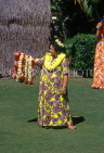 Hawaiian Islands, OAHU, Hawaiian woman in traditional dress with Leis, HAW2205JPL