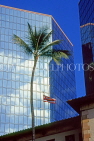 Hawaiian Islands, OAHU, Honolulu,  downtown architecture and coconut palm, HAW360JPL