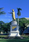 Hawaiian Islands, OAHU, Honolulu, King Kamehameha statue, HAW121JPL