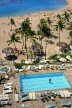 Hawaiian Islands, OAHU, Waikiki Beach, coconut palms and pool scene, HAW214JPL