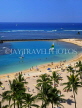 Hawaiian Islands, OAHU, Waikiki Beach, sunbathers and coconut palms, HAW367JPL