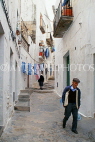 IBIZA, Ibiza Town, Old Town (Dalt Vila), narrow street with houses, SPN1373JPL