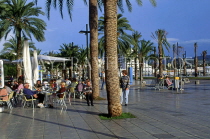 IBIZA, San Antonio, promenade with palm trees and cafes, SPN1274JPL
