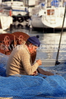 IBIZA, San Antonio Bay, fisherman mending net, SPN1363JPL