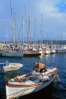 IBIZA, San Antonio Bay, marina, moored boats, and fishing boat, SPN1377JPL