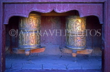 INDIA, Ladakh region, LEH, Tikse Monastery (Gompa), prayer wheels, IND1267JPL