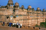 INDIA, Madhya Pradesh, GWALIOR, Gwalior Fort, exterior walls and turrets, IND1189JPL