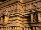 INDIA, Madhya Pradesh, KHAJURAHO temple site, temple building carvings, IND1135JPL