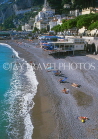 ITALY, Campania, Amalfi Coast, AMALFI, town view and volcanic sand beach, ITL993JPL