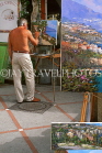 ITALY, Campania, Amalfi Coast, POSITANO, artist painting village scene, ITL1175JPL