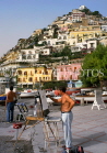 ITALY, Campania, Amalfi Coast, POSITANO, artists painting village scene, ITL934JPL
