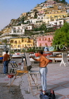 ITALY, Campania, Amalfi Coast, POSITANO, artists painting village scene, ITL935JPL