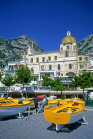 ITALY, Campania, Amalfi Coast, POSITANO, boats and Santa Maria Assunta Church, ITL645JPL