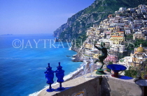 ITALY, Campania, Amalfi Coast, POSITANO, coastal view and local ceramics, ITL798JPL