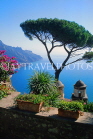 ITALY, Campania, Amalfi Coast, RAVELLO, Villa Rufolo Gardens, coast and Gulf of Salerno, ITL1139JPL