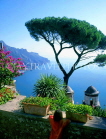 ITALY, Campania, Amalfi Coast, RAVELLO, Villa Rufolo Gardens, coast and Gulf of Salerno, ITL908JPL