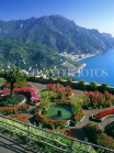 ITALY, Campania, Amalfi Coast, RAVELLO, Villa Rufolo Gardens and coast, ITL918JPL