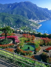 ITALY, Campania, Amalfi Coast, RAVELLO, Villa Rufolo Gardens and coastal view, ITL918JPLA