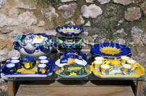 ITALY, Campania, Amalfi Coast, RAVELLO, local pottery display, ITL1154JPL