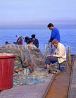 ITALY, Campania, Amalfi Coast, SORRENTO, fishermen mending nets, ITL888JPL