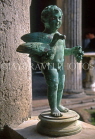 ITALY, Campania, POMPEII, Roman House courtyard, bronze statue of boy, ITL1080JPL