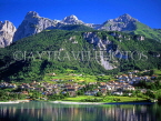 ITALY, Dolomites, Molveno, lake and village, ITL238JPL