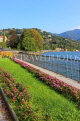 ITALY, Lombardy, COMO, Lake Como, lakeside view and promenade, ITL2144JPL