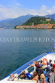 ITALY, Lombardy, Lake Como, BELLAGIO, cruise boat approaching the village, ITL2185JPL