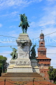 ITALY, Lombardy, MILAN, Largo Cairoli, Garibaldi monument and Sforza Castle, ITL2076JPL
