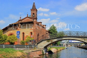 ITALY, Lombardy, MILAN, Naviglio Grande canal, and Cristoforo Sul Naviglio Church, ITL2049JPL