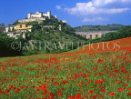 ITALY, Umbria, SPOLETO Castle and poppy fields, ITL1632JPL