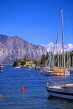 ITALY, Veneto, Lake Garda, MALCESINE, lake view and boats, ITL1293JPL