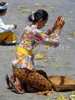 Indonesia, BALI, Kuta Beach, Melasti Festival, worshipper in prayer, BAL617JPL
