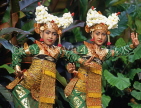 Indonesia, BALI, Legong Dancers, traditional costumes and floral headress, BAL526JPL
