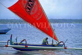 Indonesia, BALI, Sanur, outrigger canoe (Jakung) at sea, BAL1052JPL