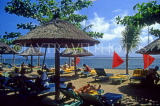 Indonesia, BALI, Sanur Beach, sunbathers and sunshades, BAL1233JPL