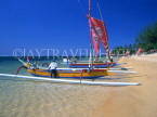Indonesia, BALI, Sanur Beach, with outrigger canoes (Jakung), BAL983JPL